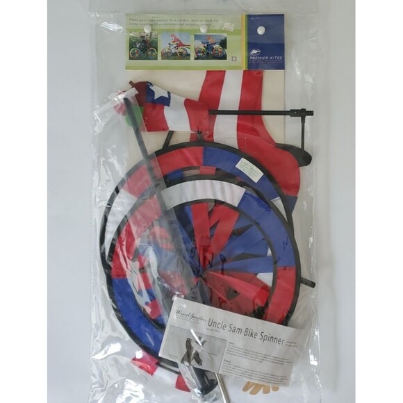 Premier Kites Uncle Sam 20" Bicycle Spinner Red White Blue Wind Garden SKU 25997 - Picture 7 of 9